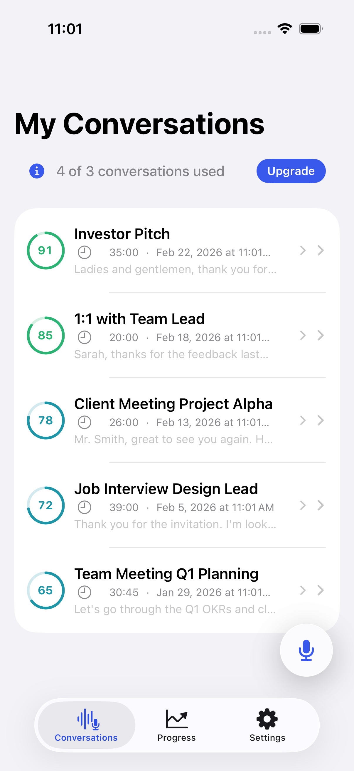 Conversations List